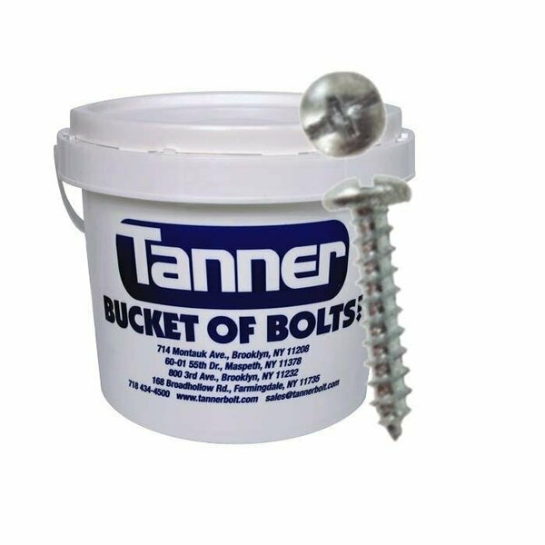 Tanner #8 x 1-1/4in Sheet Metal Screws Pan Head, Combo Drive, Carbon Steel / Zinc Plated TB-806